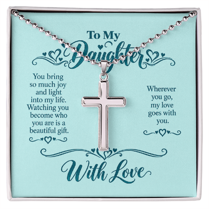 Cross Ball Chain Necklace for Daughter