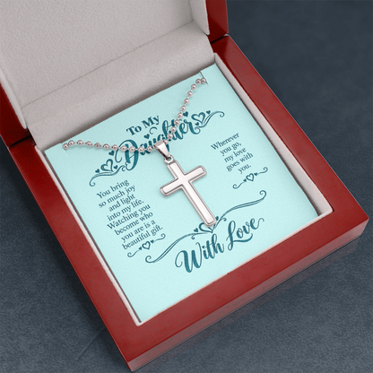 Cross Ball Chain Necklace for Daughter