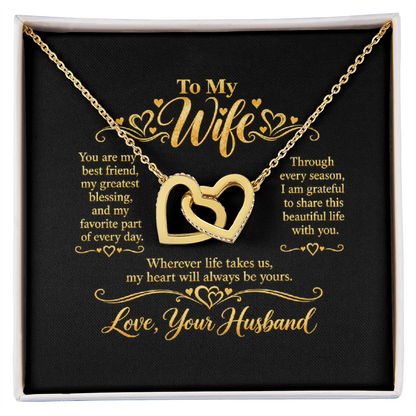 Interlocking Hearts Necklace for Wife