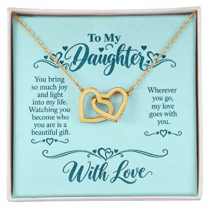 Interlocking Hearts Necklace for Daughter