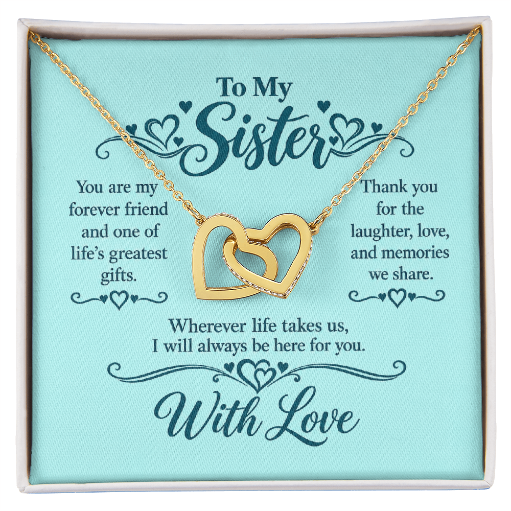 Interlocking Hearts Necklace for Sister