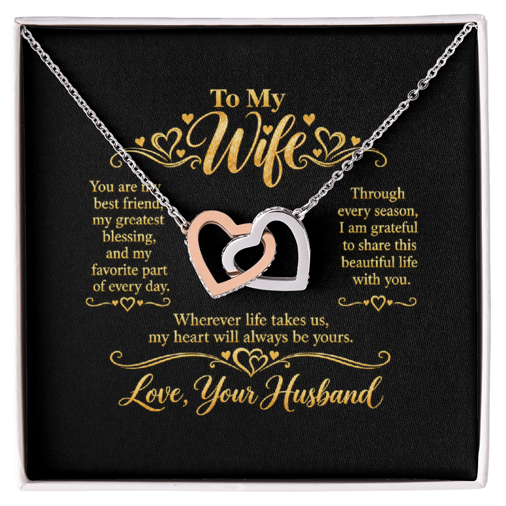 Interlocking Hearts Necklace for Wife