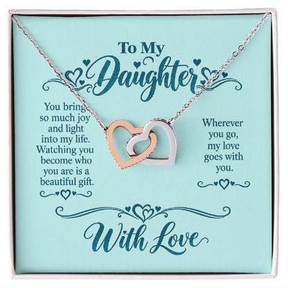 Interlocking Hearts Necklace for Daughter