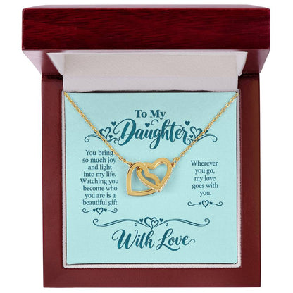 Interlocking Hearts Necklace for Daughter