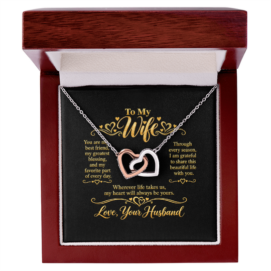 Interlocking Hearts Necklace for Wife