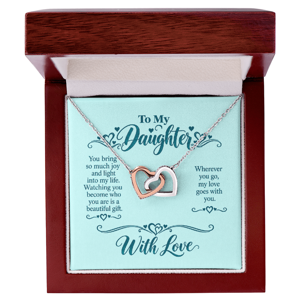 Interlocking Hearts Necklace for Daughter