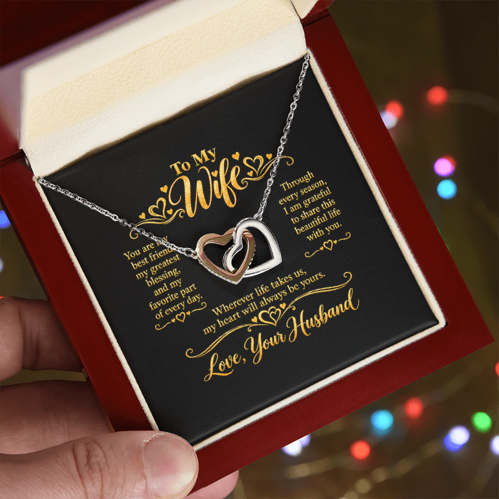 Interlocking Hearts Necklace for Wife