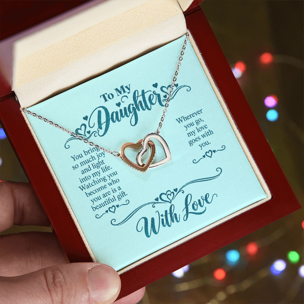 Interlocking Hearts Necklace for Daughter