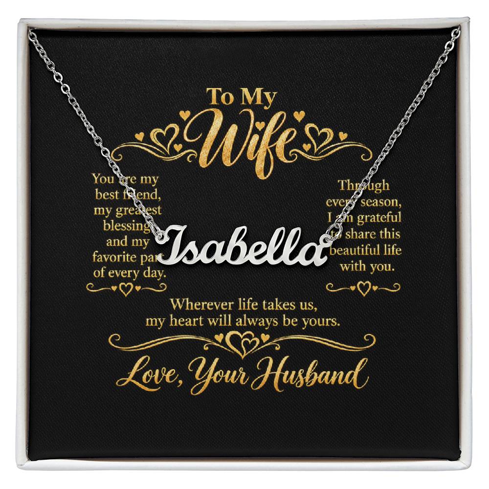 Personalized Name Necklace for Wife