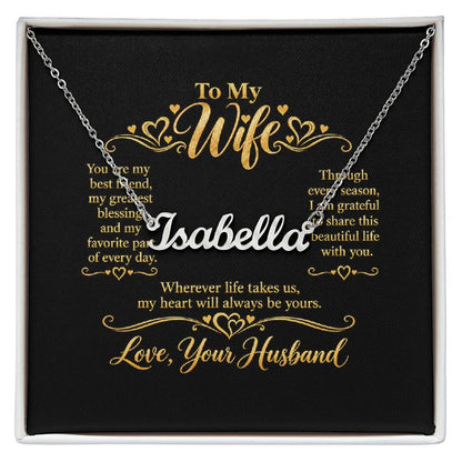 Personalized Name Necklace for Wife