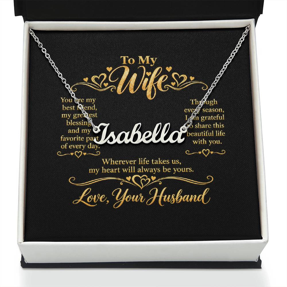 Personalized Name Necklace for Wife