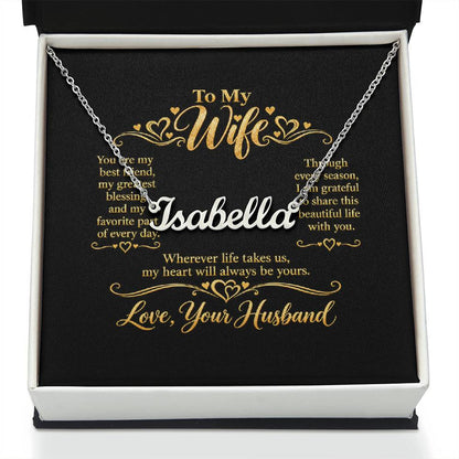 Personalized Name Necklace for Wife