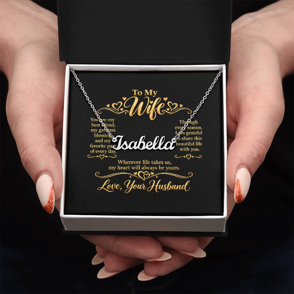 Personalized Name Necklace for Wife