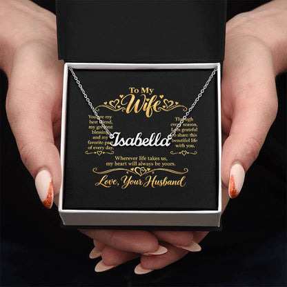 Personalized Name Necklace for Wife
