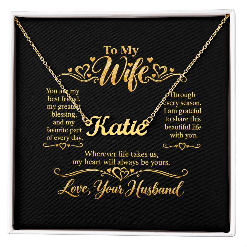 Personalized Name Necklace for Wife