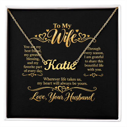Personalized Name Necklace for Wife