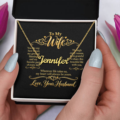 Personalized Name Necklace for Wife