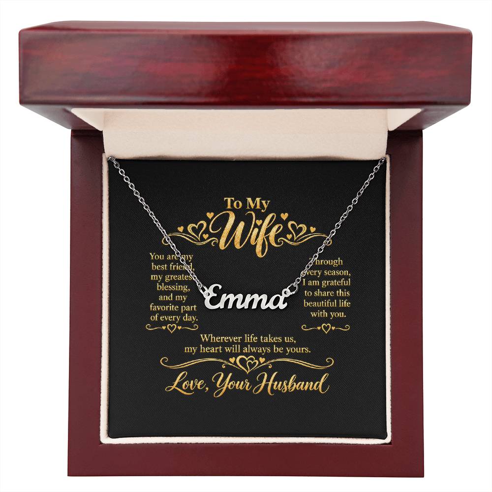 Personalized Name Necklace for Wife