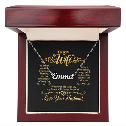 Personalized Name Necklace for Wife