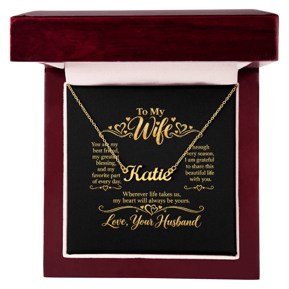 Personalized Name Necklace for Wife