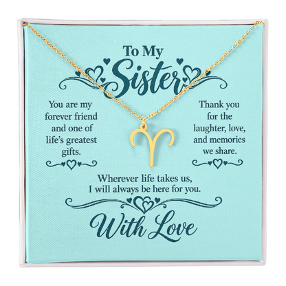 Zodiac Necklace for Sister
