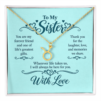 Zodiac Necklace for Sister