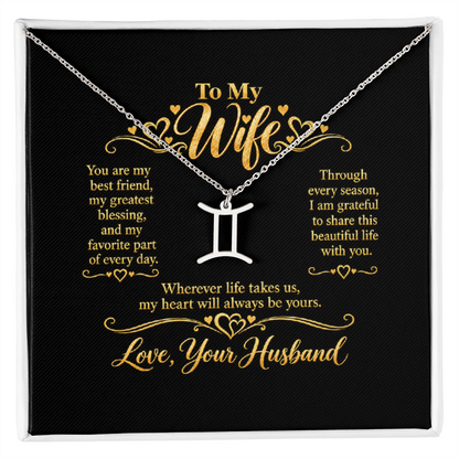Zodiac Necklace for Wife