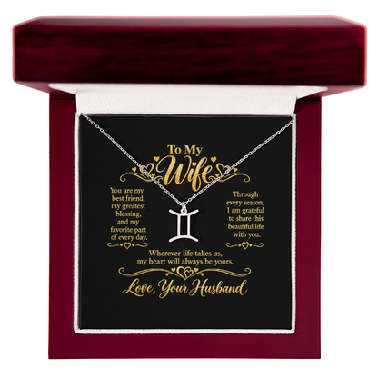 Zodiac Necklace for Wife
