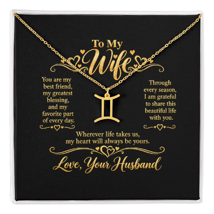 Zodiac Necklace for Wife