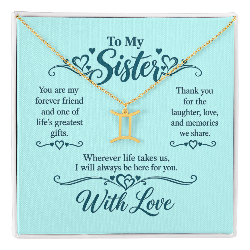 Zodiac Necklace for Sister