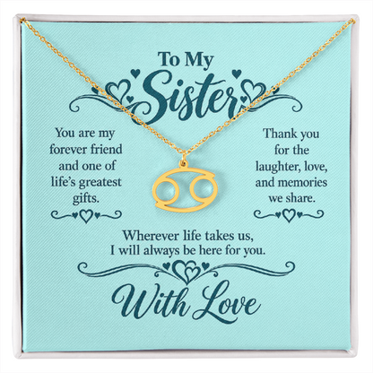 Zodiac Necklace for Sister