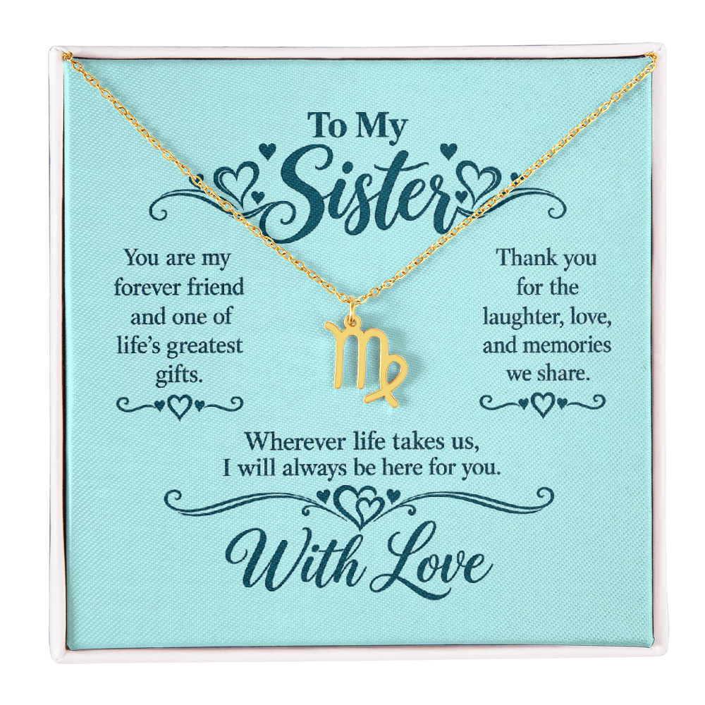 Zodiac Necklace for Sister