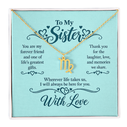 Zodiac Necklace for Sister