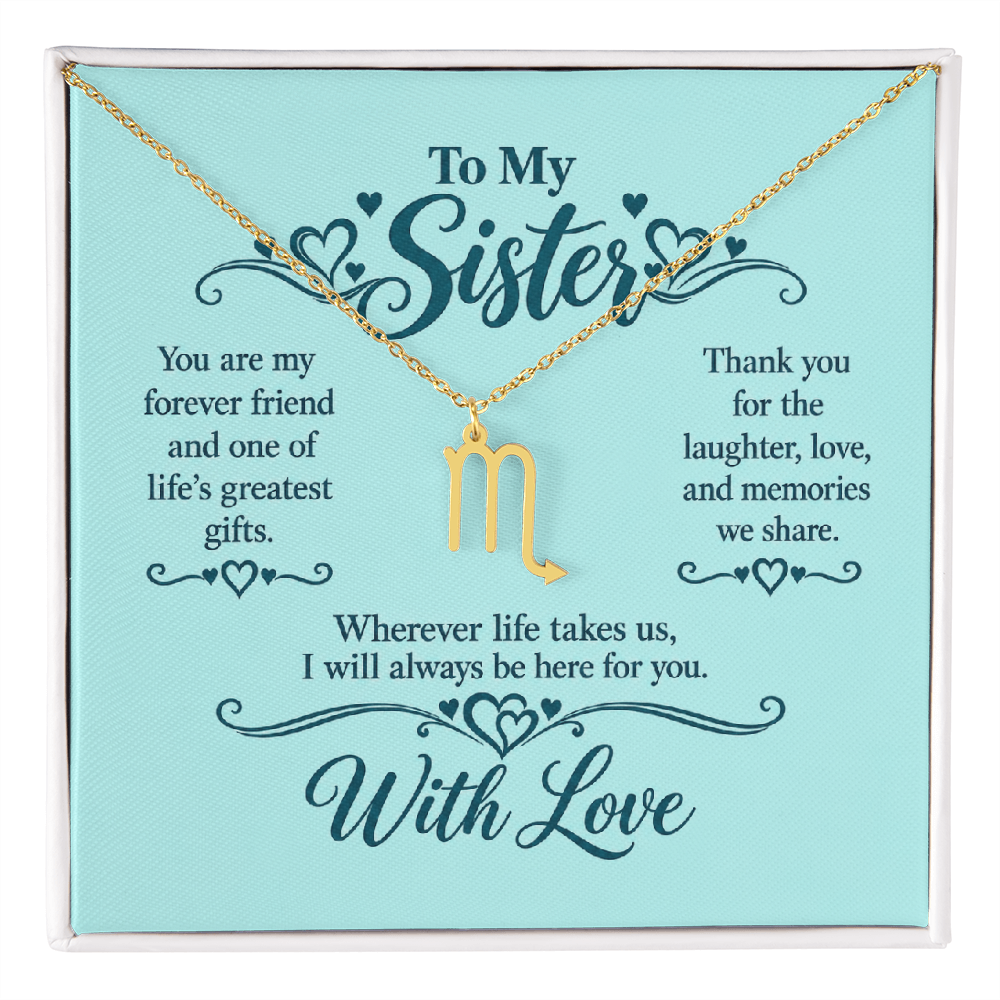 Zodiac Necklace for Sister