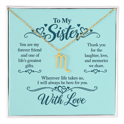 Zodiac Necklace for Sister