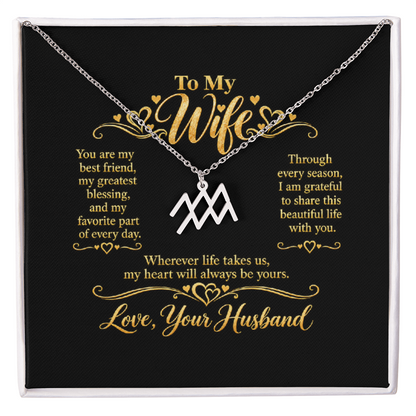 Zodiac Necklace for Wife