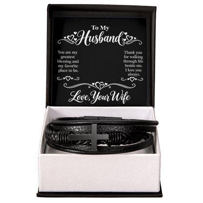 Cross Bracelet for Husband