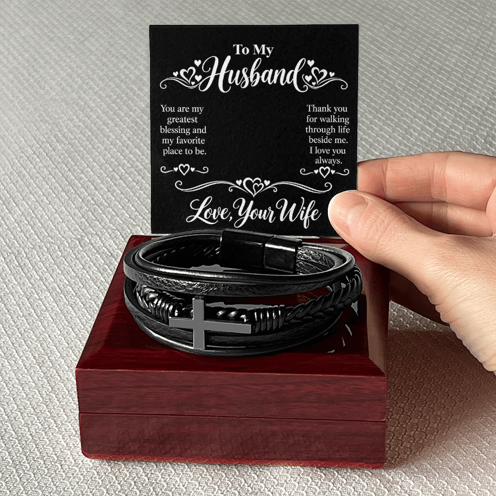 Cross Bracelet for Husband