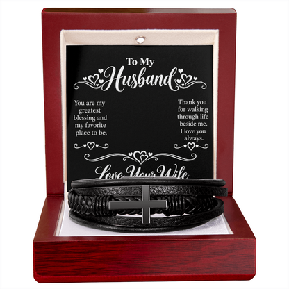 Cross Bracelet for Husband