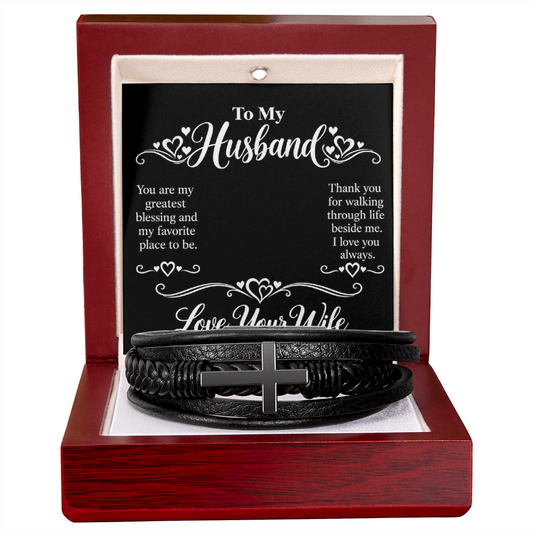Cross Bracelet for Husband