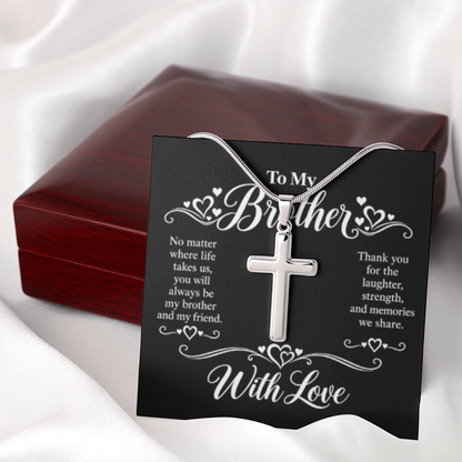 Cross Snake Chain Necklace for Brother