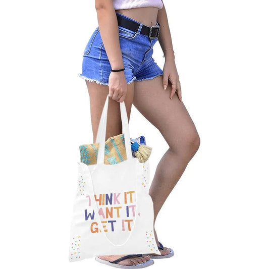 Canvas Tote Bag - Think It, Want It, Get It - Piryoung Shop