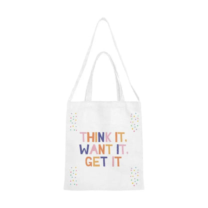Canvas Tote Bag - Think It, Want It, Get It - Piryoung Shop