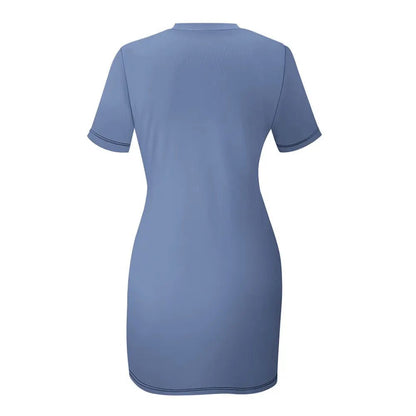 Crew Neck Short Sleeve Dress - Love not Hate - Piryoung Shop
