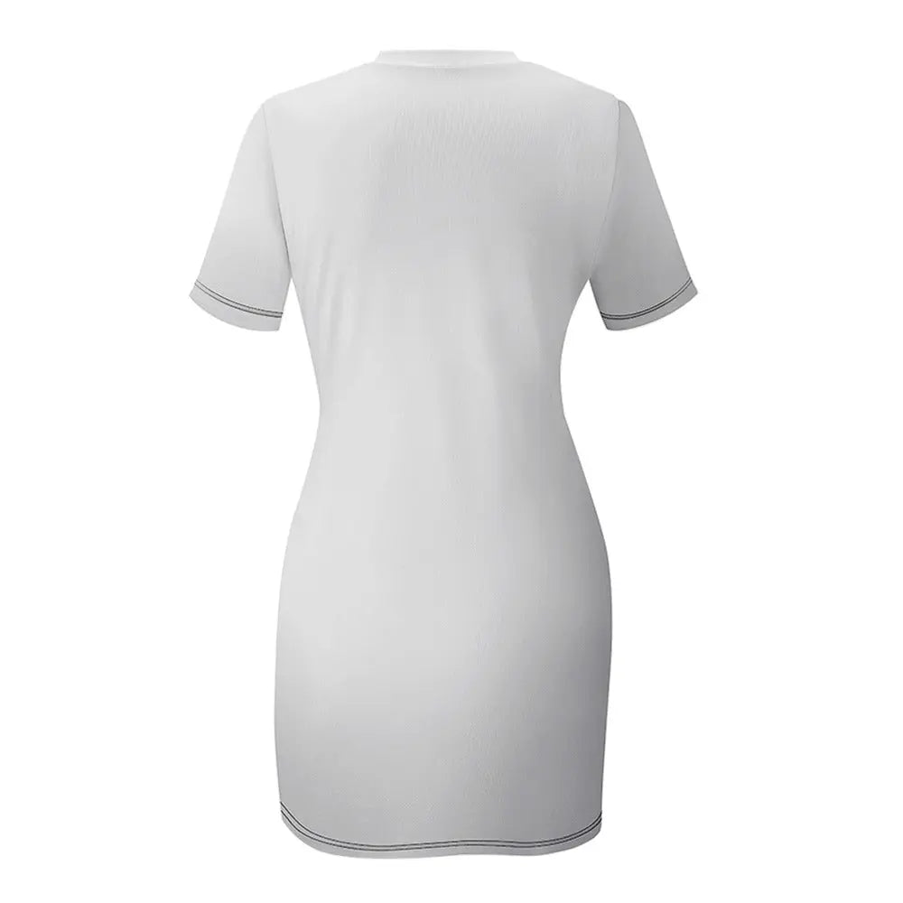 Crew Neck Short Sleeve Dress - Love not Hate - Piryoung Shop