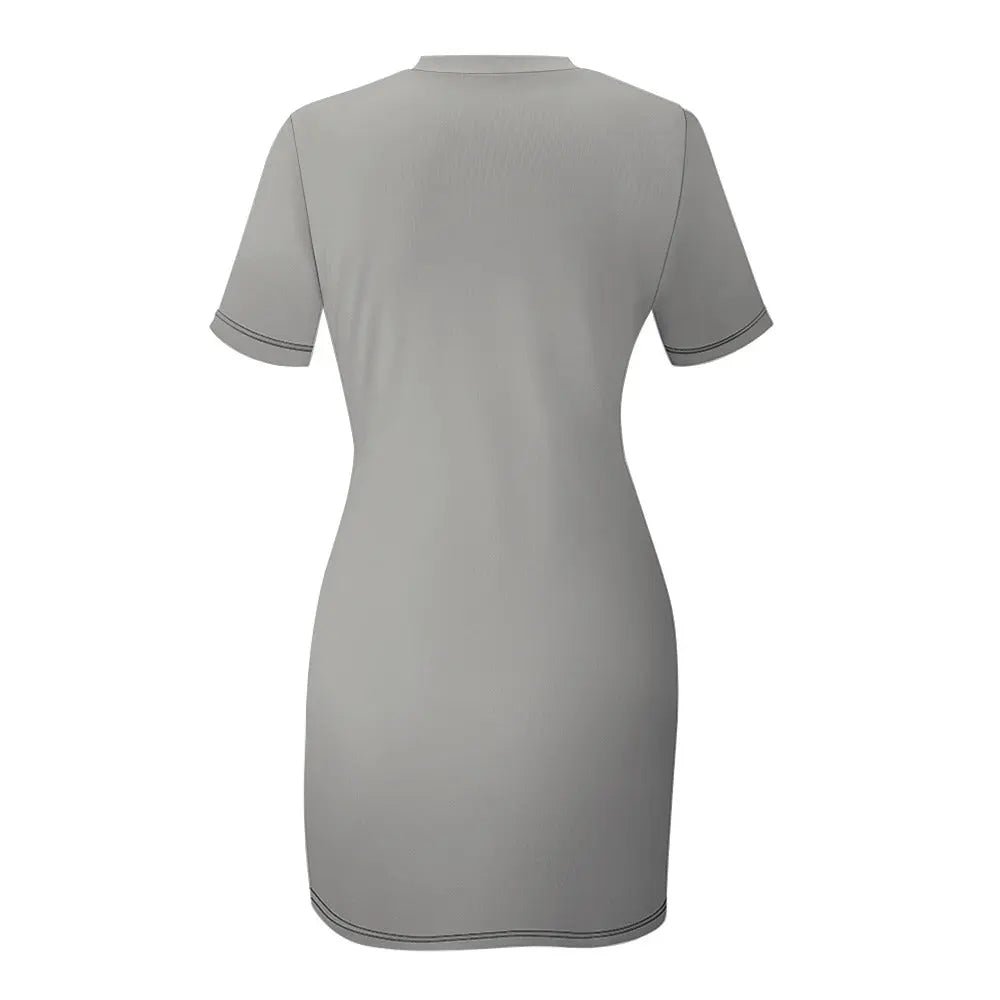Crew Neck Short Sleeve Dress - Love not Hate - Piryoung Shop