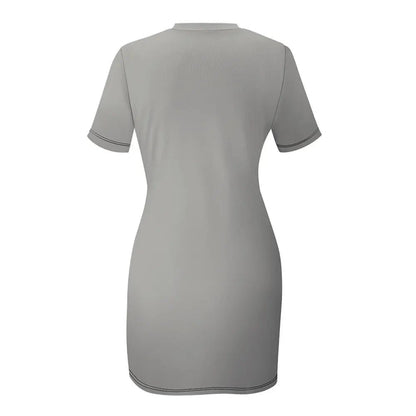 Crew Neck Short Sleeve Dress - Love not Hate - Piryoung Shop