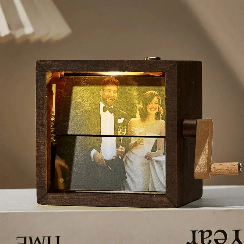 Custom Photo Flipbook Frame Animation Machine Hand - cranked Flipbook Box Photo Album with Light Anniversary Gifts - Piryoung Shop