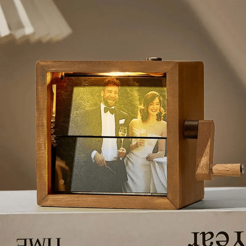 Custom Photo Flipbook Frame Animation Machine Hand - cranked Flipbook Box Photo Album with Light Anniversary Gifts - Piryoung Shop