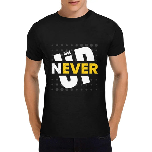Men's Customized T-Shirt - Never Ever Give Up - Piryoung Shop